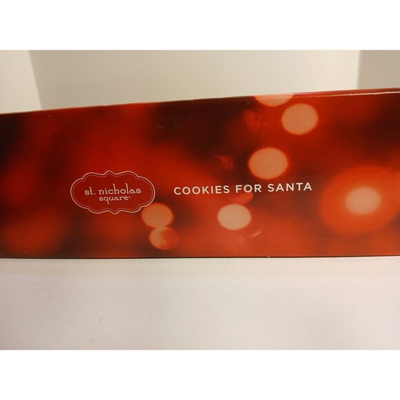 St. Nicholas Square Cookies For Santa Plate And Mug Set Red Mug Multicolor Tray - Picture 12 of 16